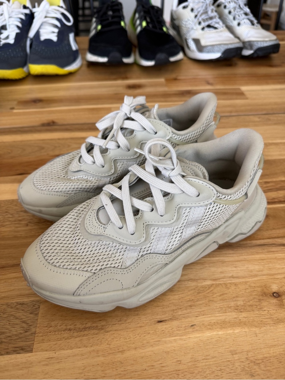 Women’s Adidas Cream Mesh and Leather Sneaker